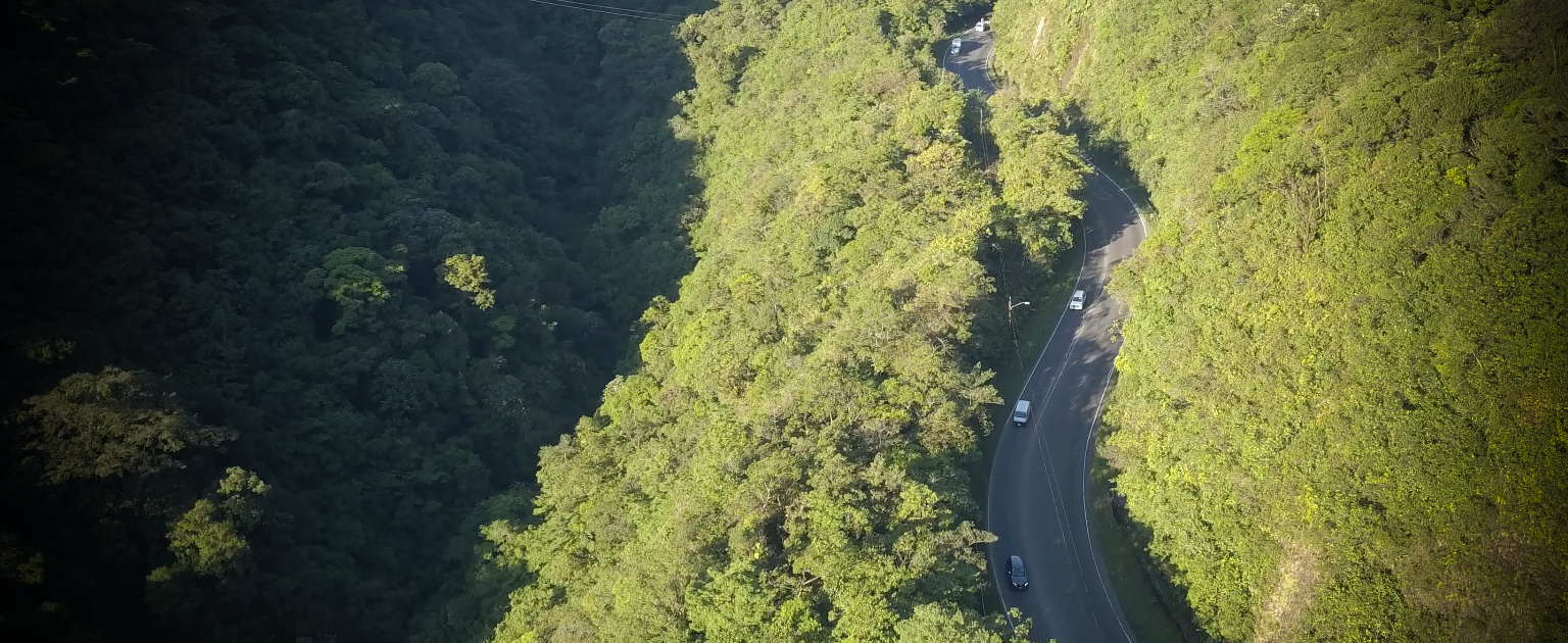 Foto que muestra parte de la RN 32 en la zona montañosa