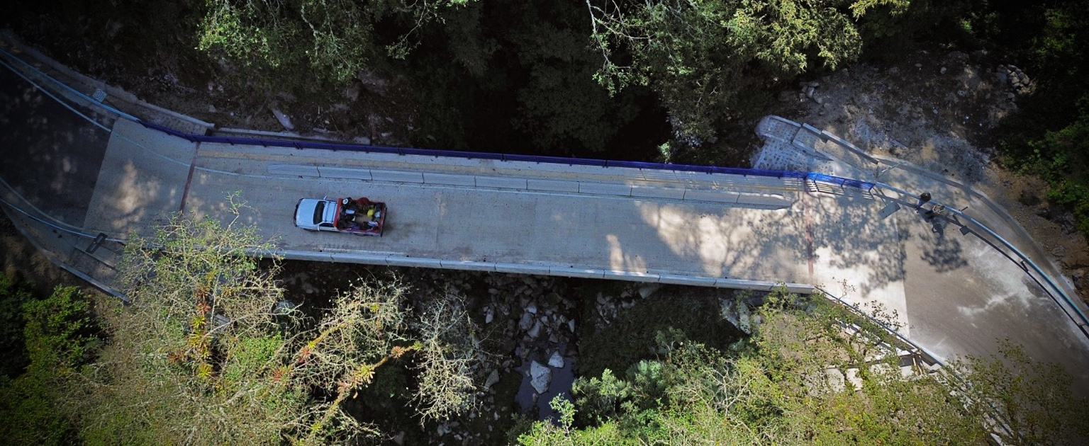 Vista aérea del puente finalizado