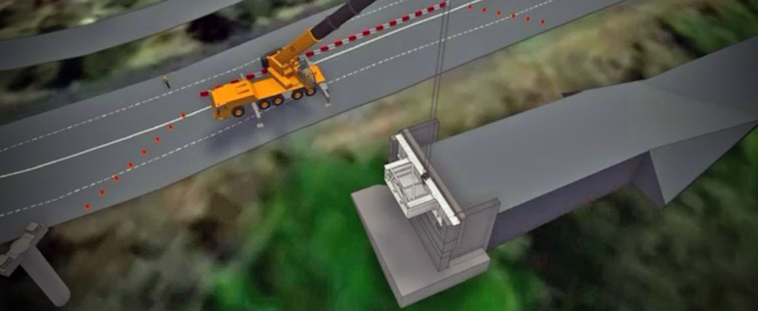 Render de colocación de viga en Hatillos 