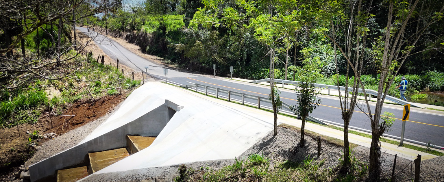 Fotografía aérea que muestra la obra terminada